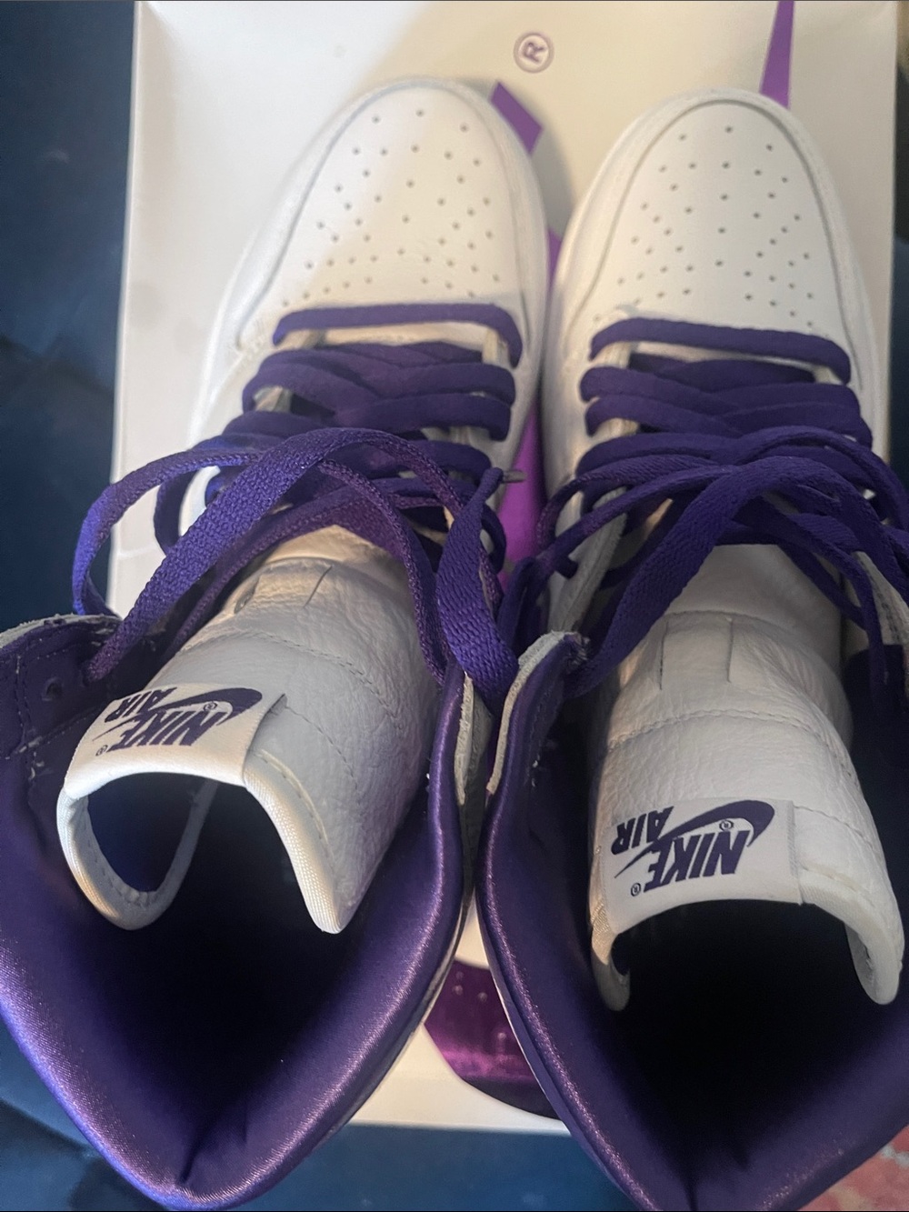 Nike Women’s High-Top Sneakers White and Purple